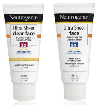 neutrogena ultra sheer clear face